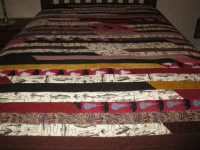 Brown Flannel Strip Quilt